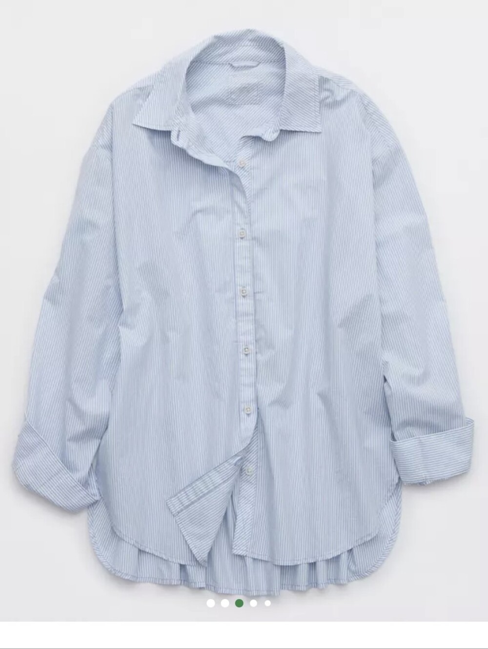 Aerie Good Day Oversized Cotton Button Down Stripe Shirt